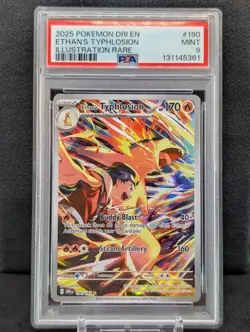 2025 Pokemon Destined Rivals Ethan's Typhlosion Illustration Rare PSA 9 Full Art - Image 1