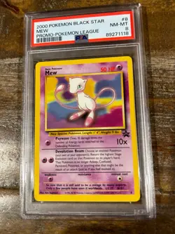Pokemon 2000 Black Star Promo Pokemon League MEW #8 PSA 8 RARE 3 - Image 1