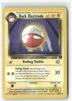 Pokemon Dark Electrode Uncommon Team Rocket 34/82 LP - Image 1