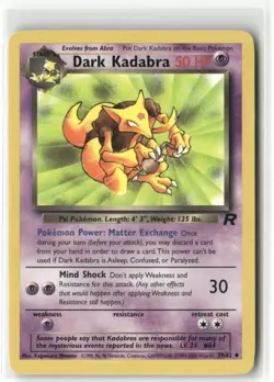 Pokemon Dark Kadabra Uncommon Team Rocket 39/82 LP - Image 1