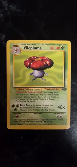 Pokemon TCG Vileplume Jungle Card 31/64 Unlimited Rare Non-Holo WOTC 1999 - Image 1