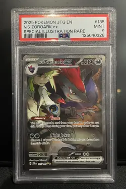 PSA 9 Mint Graded N's Zoroark ex 185/159 - Journey Together - Pokemon TCG - Image 1
