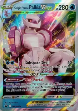 SWSH254 ORIGIN FORME PALKIA V STAR ULTRA RARE BLACK STAR PROMO POKEMON CARD - Image 1