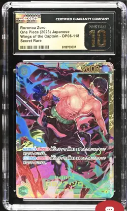 OP06-118 Secret Rare Wings Of The Captain Zoro CGC Pristine 10 One Piece Card JP - Image 1