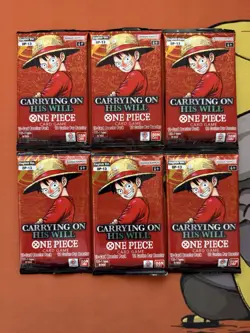 Lot Of 6 One Piece OP13 Carrying On His Will Booster Pack ENGLISH New Loose Pack - Image 1