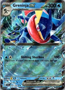 Greninja ex SV07: Stellar Crown 041/142 Pokemon TCG Card Double Rare NM - Image 1