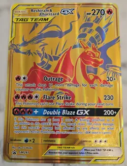 Reshiram & Charizard GX Full Art SM247 Pokemon Black Star Promo JUMBO CARD - Image 1
