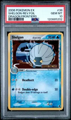2006 POKEMON EX DRAGON FRONTIERS #38 SHELGON-REVERSE FOIL PSA 10 - Image 1