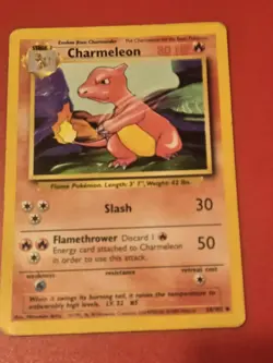 Pokemon Base Set 4th Print Card Charmeleon 24/102 1999-2000 - Image 1
