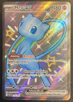 🔥 Mew EX Full Art UR 216/091 Pokemon TCG S&V Paldean Fates Shiny Ultra Rare NM - Image 1