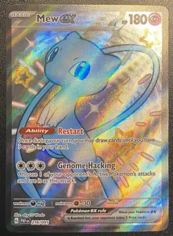 🔥 Mew EX Full Art UR 216/091 Pokemon TCG S&V Paldean Fates Shiny Ultra Rare NM - Image 3