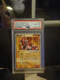 2006 Pokemon Crystal Guardians Groudon ex Holo #93/100 PSA 8 – Ultra Rare - Image 1