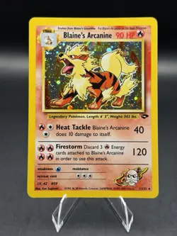 Blaine’s Arcanine 1/132 Holo Rare Gym Challenge Pokemon TCG (NM) - Image 1