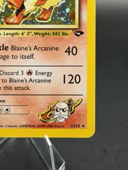 Blaine’s Arcanine 1/132 Holo Rare Gym Challenge Pokemon TCG (NM) - Image 4