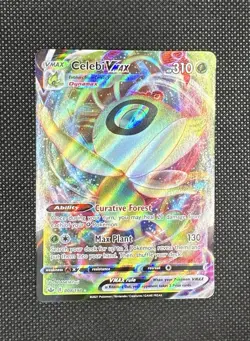 Pokemon TCG Celebi VMAX Sword & Shield Chilling Reign Holo Ultra Rare 8/198 - Image 1