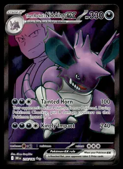 Pokemon TCG SV10: Destined Rivals #216/182 Rocket's Nidoking EX NM - Image 1