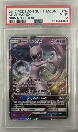 Pokemon Mewtwo GX Shining Legends 2017 Holo 39/73 PSA 9 Mint - Image 1