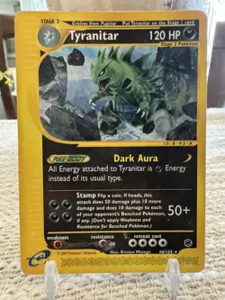 Pokemon TCG Tyranitar Expedition Base Set 66/165 Rare MP - Image 1