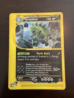 Pokemon TCG Tyranitar Expedition Base Set 66/165 Rare MP - Image 3