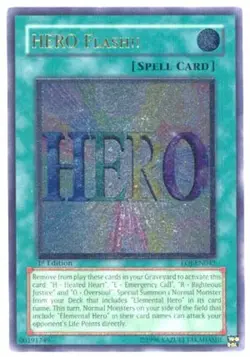 Yugioh! MP HERO Flash!! - EOJ-EN042 - Ultimate Rare - 1st Edition Moderately Pla - Image 1