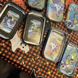 4 Shining Fates EMPTY Pokemon Mini Tins, insert but NO CARDS - Image 2