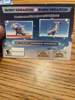 POKEMON SCARLET / VIOLET –SHINY MIRAIDON OR SHINY KORAIDON CODE CARD UNSCRATCHED - Image 1