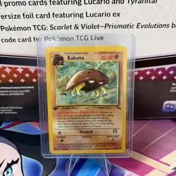 1st Edition Kabuto Fossil Pokemon Card NM/LP 50/62 Common - Image 1