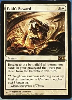 Faith's Reward - M13 : Magic 2013 - Magic MTG - NM - Rare - Image 1