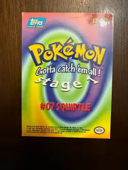 1999 Topps Pokemon Movie Edition Squirtle Stage 1 Holo Card #07 E7 of 12 - Image 2