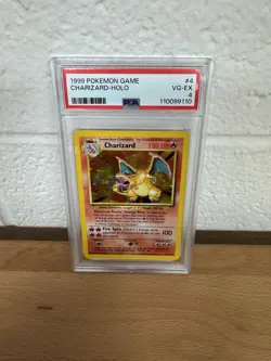 1999 POKEMON BASE SET UNLIMITED #4 CHARIZARD-HOLO PSA 4 - Image 1