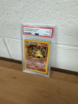 1999 POKEMON BASE SET UNLIMITED #4 CHARIZARD-HOLO PSA 4 - Image 2
