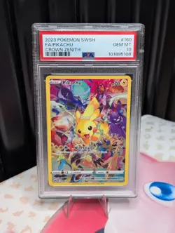2023 POKEMON SWORD & SHIELD CROWN ZENITH #160 FULL ART/PIKACHU PSA 10 - Image 1