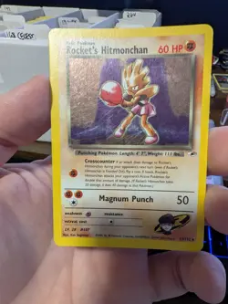 Rocket's Hitmonchan Holo 011/132 Gym Heroes Vintage WOTC Pokemon TCG LP - Image 1