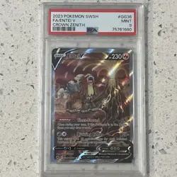 PSA 9 MINT FA/Entei V #GG36 Crown Zenith Pokemon SWSH - Image 1