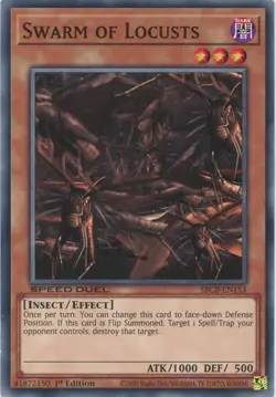 Yugioh Swarm of Locusts SBCB-EN153 Common 1st NM x3 Play Set - Image 1