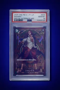 One Piece OP11-004 JP Shanks Alternate Art- SP PSA 10 Gem Mint - Image 1