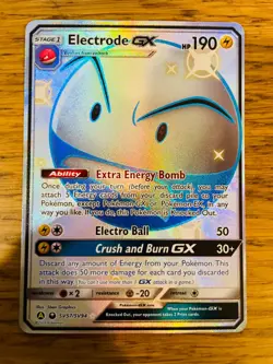 NEAR MINT! Shiny Electrode GX (SV57/SV94) Hidden Fates Full Art Pokemon Card! - Image 1