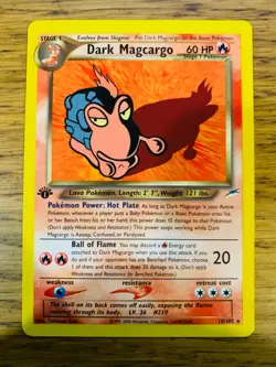 1st Edition Dark Magcargo (18/105) Rare Neo Destiny Set Pokemon Card! FREE P&P! - Image 1