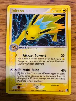 NM! Jolteon (8/115) EX Unseen Forces Stamped Reverse Holo Pokemon Card! - Image 1