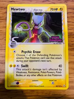 NM! Mewtwo (24/110) EX Holon Phantoms Stamped Reverse Holo Delta Pokemon Card! - Image 1