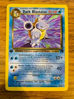 NM! 1st Edition Dark Blastoise (20/82) Team Rocket Set Rare Pokemon Card! - Image 1