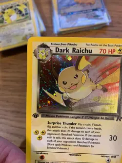 NM! 1st Edition Dark Raichu (83/82) Team Rocket Set Secret Holo Pokemon Card! - Image 3