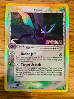 NM! Crobat (2/113) EX Delta Species Stamped Reverse Holo Rare Pokemon Card! - Image 1