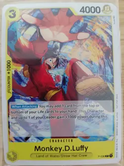 One Piece English Card Promo Game Carte Monkey.D.Luffy P-036 En Mint - Image 1