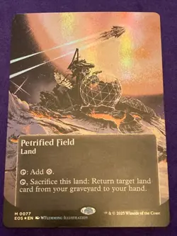 Petrified Field 0077 FOIL - Borderless - NM - Edge of Eternities Magic MTG - Image 1