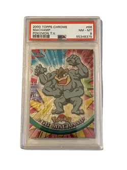 2000 Pokemon Topps Chrome Machamp #68 Pokemon T.V. - PSA 8 - Image 1