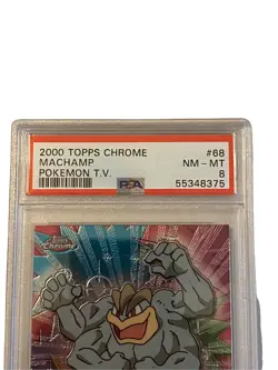 2000 Pokemon Topps Chrome Machamp #68 Pokemon T.V. - PSA 8 - Image 3