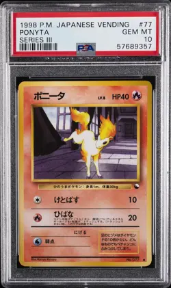 1998 POKEMON JPN VENDING SER III #77 PONYTA PSA 10 - Image 1
