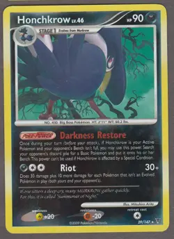 Honchkrow 29/147 Supreme Victors 2009 Pokemon Card MP Reverse Holo Rare - Image 1