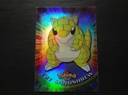 1999 Topps Pokemon Rainbow Foil #27 Sandshrew Holo Blue Logo Series 1 TV 1st - Image 1